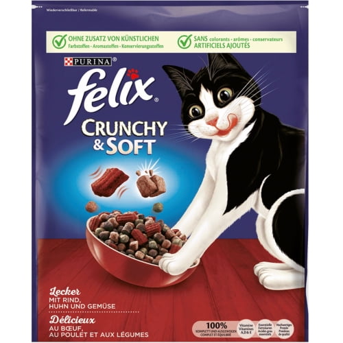 FELIX Crunchy & Soft mit Rind, Huhn und Gemüse